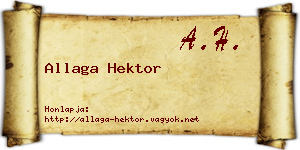 Allaga Hektor névjegykártya